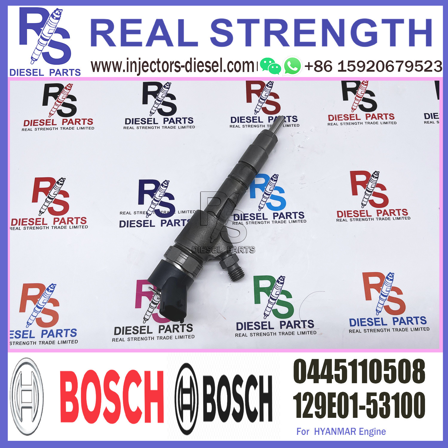 Diesel Common Rail Injector 0445110508 129E0153100 For YANMAR